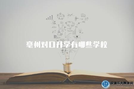 亳州對口升學有哪些學校（七所學校）