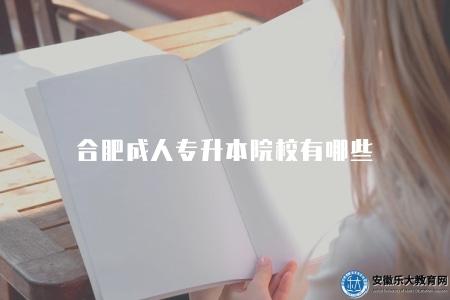 合肥成人專升本院校有哪些（院校有三個）