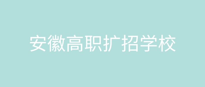 安徽高職擴招學校