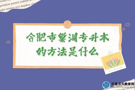 合肥市巢湖專升本的方法是什么(4種國家承認的方式) 合肥市巢湖專升本的方法是什么(4種國家承認的方式)