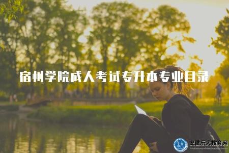 宿州學院成人考試專升本專業目錄（文科、理科等多類別專業）
