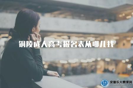 銅陵成人高考報名表從哪兒找（四種地方）