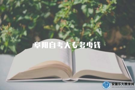 阜陽自考大專多少錢（大專自考費用明細查詢）