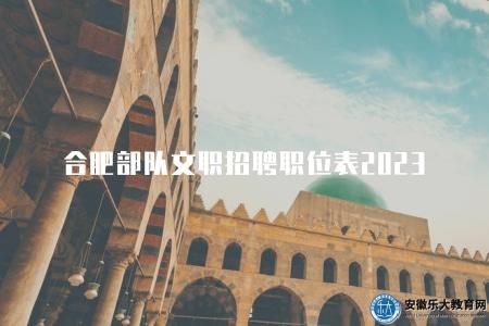 合肥部隊文職招聘職位表2023（崗位分類一覽）