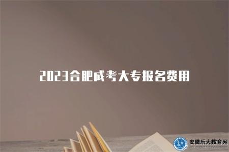 2023合肥成考大專報名費用（報名費用120元）