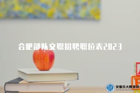 合肥部隊文職招聘職位表2023（崗位名稱匯總）