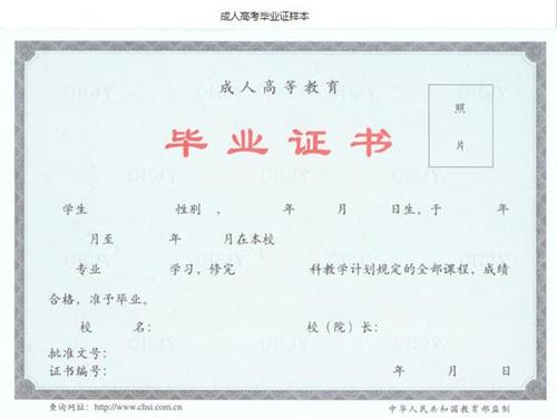 成人高考畢業證書