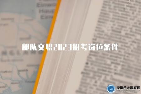 部隊文職2023招考崗位條件（報考要求與條件）