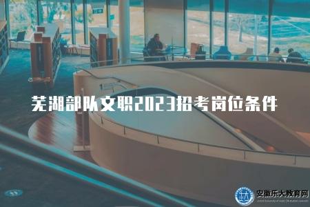 蕪湖部隊文職2023招考崗位條件(有四點) 蕪湖部隊文職2023招考崗位條件(有四點)