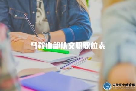馬鞍山部隊文職職位表（有8類崗位）