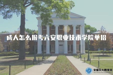 成人怎么報考六安職業技術學院單招考試（6個報名步驟）