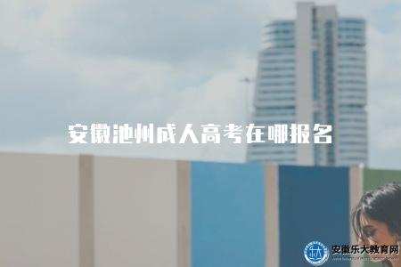 安徽池州成人高考在哪報名（2023池州成考報名入口）