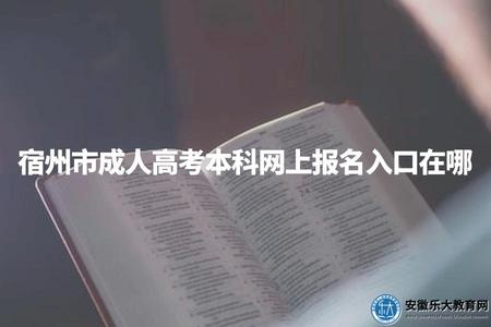 宿州市成人高考本科網上報名入口在哪（2023年報名入口是安徽省成人高校招生網）